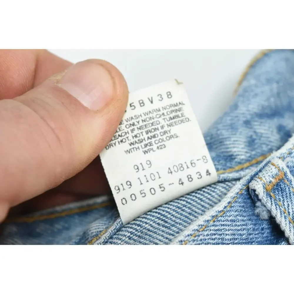 Vintage Levis 505 Jeans Mens 38x30 (36x30) Blue Straight Leg Regular Fit Cotton